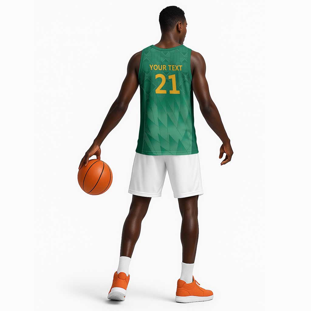 South Africa Cricket Custom Basketball Jersey African King Proteas Green LT9