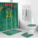 South Africa Cricket Custom Bathroom Set African King Proteas Green