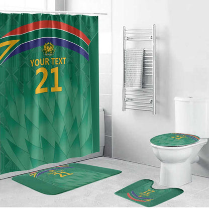 South Africa Cricket Custom Bathroom Set African King Proteas Green