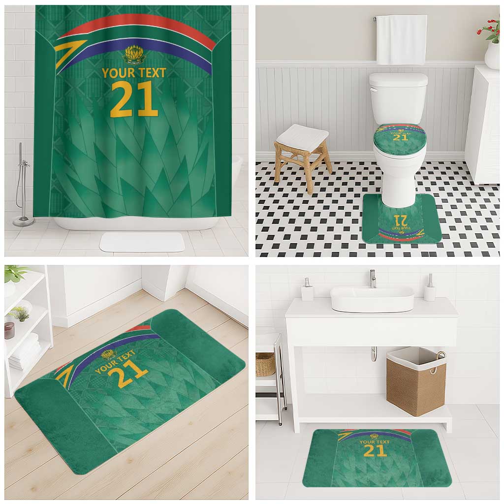 South Africa Cricket Custom Bathroom Set African King Proteas Green