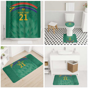 South Africa Cricket Custom Bathroom Set African King Proteas Green