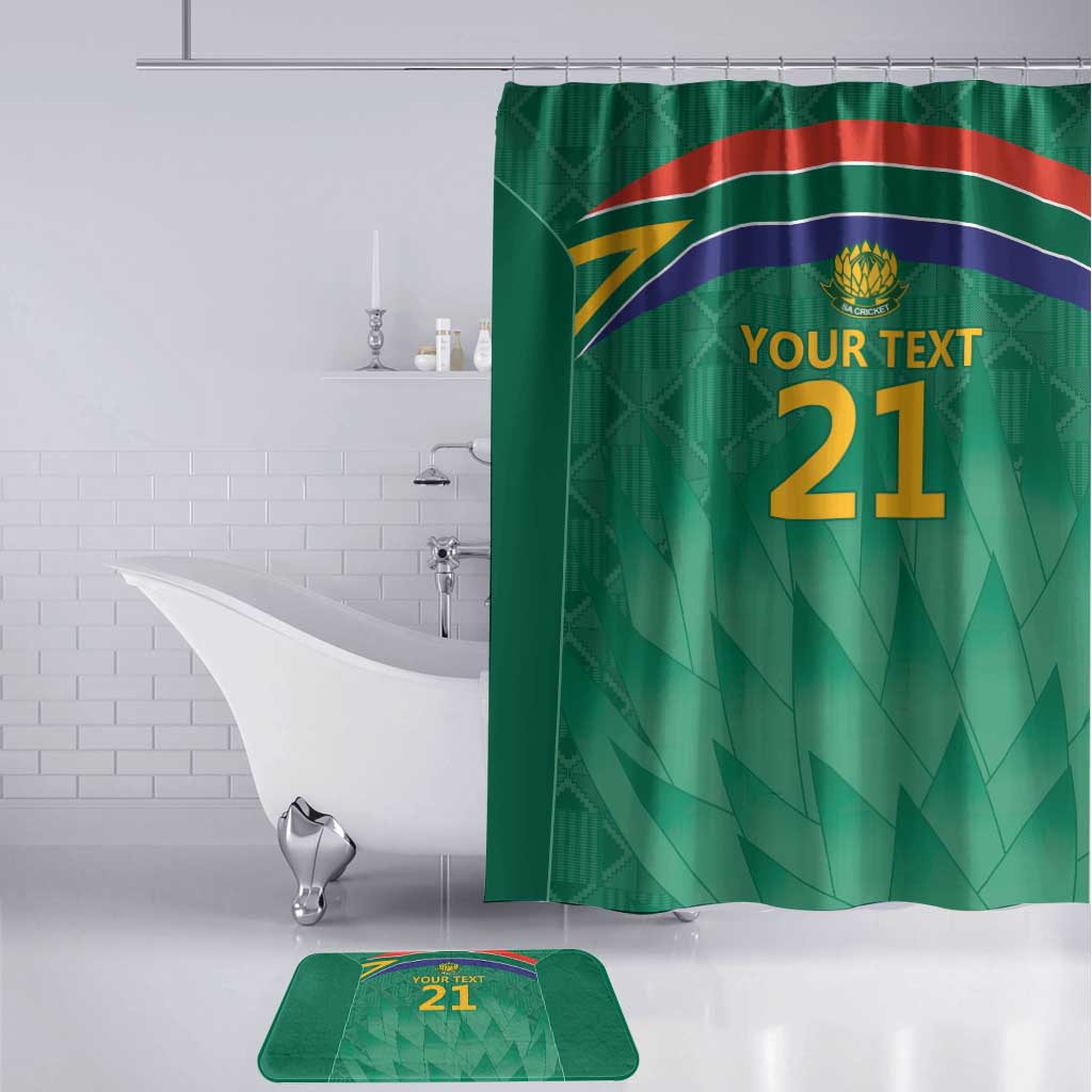 South Africa Cricket Custom Bathroom Set African King Proteas Green