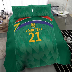 South Africa Cricket Custom Bedding Set African King Proteas Green