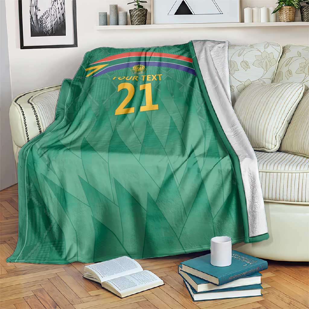 South Africa Cricket Custom Blanket African King Proteas Green