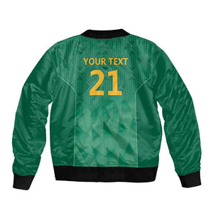 South Africa Cricket Custom Bomber Jacket African King Proteas Green