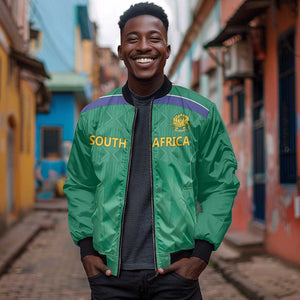 South Africa Cricket Custom Bomber Jacket African King Proteas Green