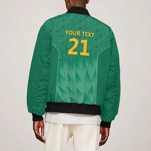 South Africa Cricket Custom Bomber Jacket African King Proteas Green