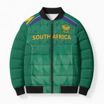 South Africa Cricket Custom Bomber Puffer Jacket African King Proteas Green