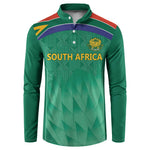 South Africa Cricket Custom Button Sweatshirt African King Proteas Green
