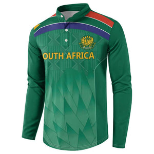 South Africa Cricket Custom Button Sweatshirt African King Proteas Green