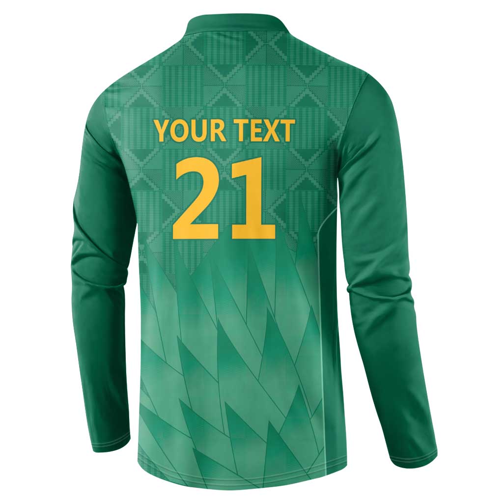 South Africa Cricket Custom Button Sweatshirt African King Proteas Green
