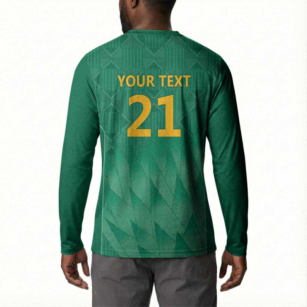 South Africa Cricket Custom Button Sweatshirt African King Proteas Green