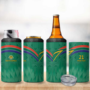 South Africa Cricket Custom 4 in 1 Can Cooler Tumbler African King Proteas Green