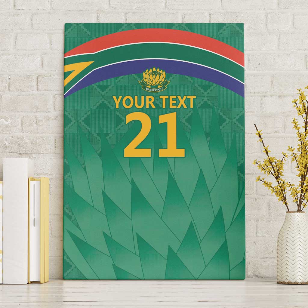 South Africa Cricket Custom Canvas Wall Art African King Proteas Green