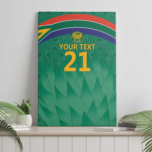 South Africa Cricket Custom Canvas Wall Art African King Proteas Green