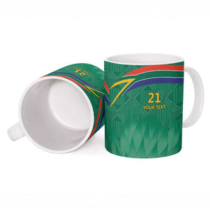 South Africa Cricket Custom Ceramic Mug African King Proteas Green