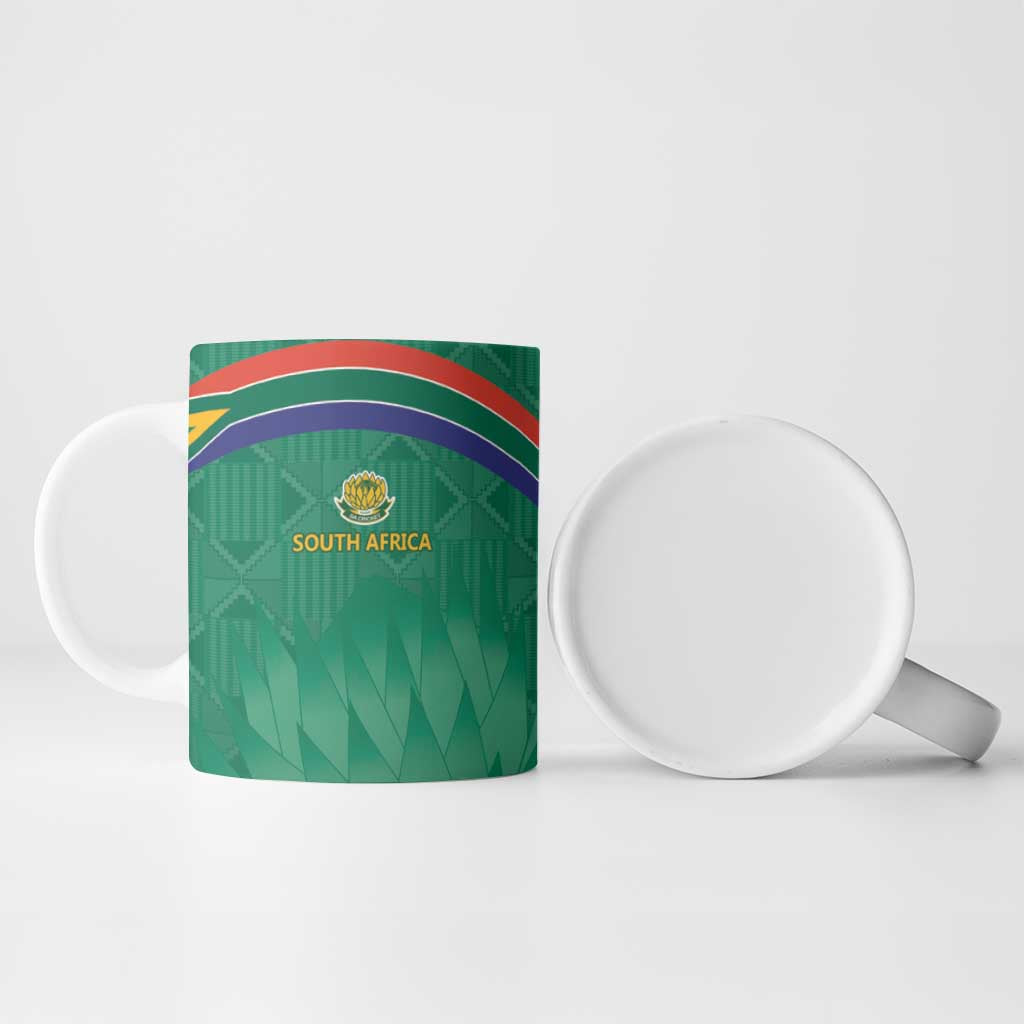 South Africa Cricket Custom Ceramic Mug African King Proteas Green
