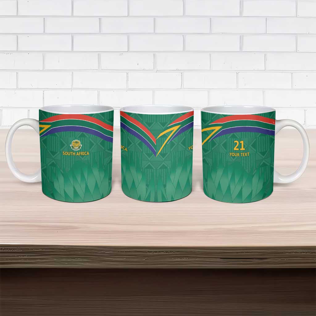 South Africa Cricket Custom Ceramic Mug African King Proteas Green