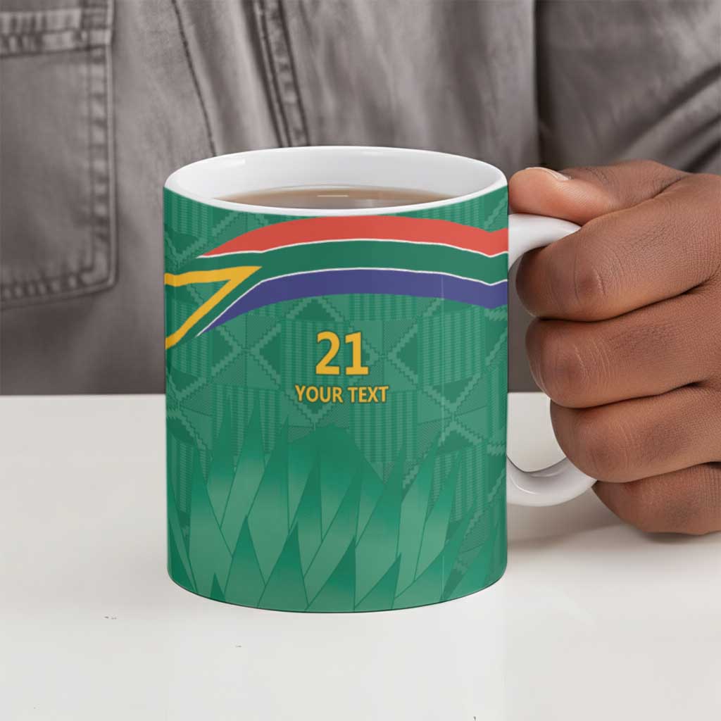 South Africa Cricket Custom Ceramic Mug African King Proteas Green