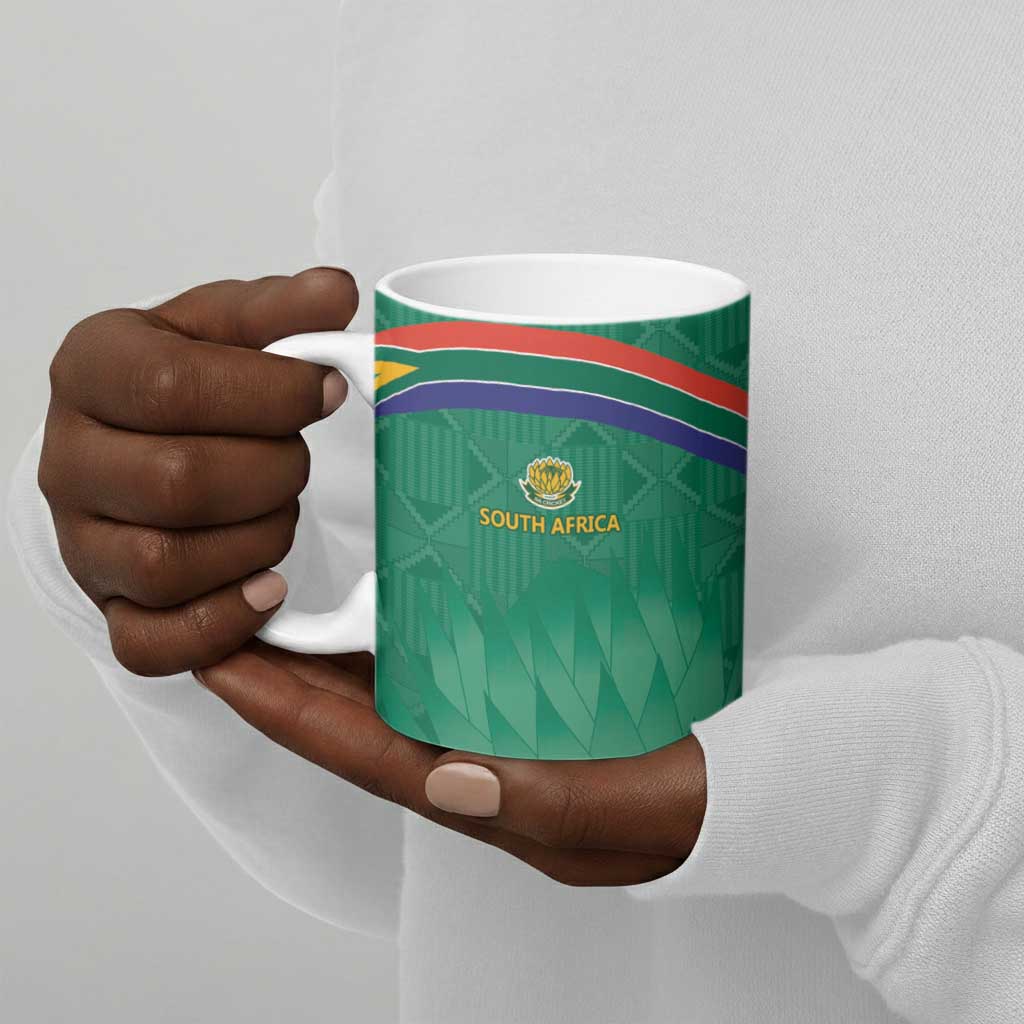 South Africa Cricket Custom Ceramic Mug African King Proteas Green