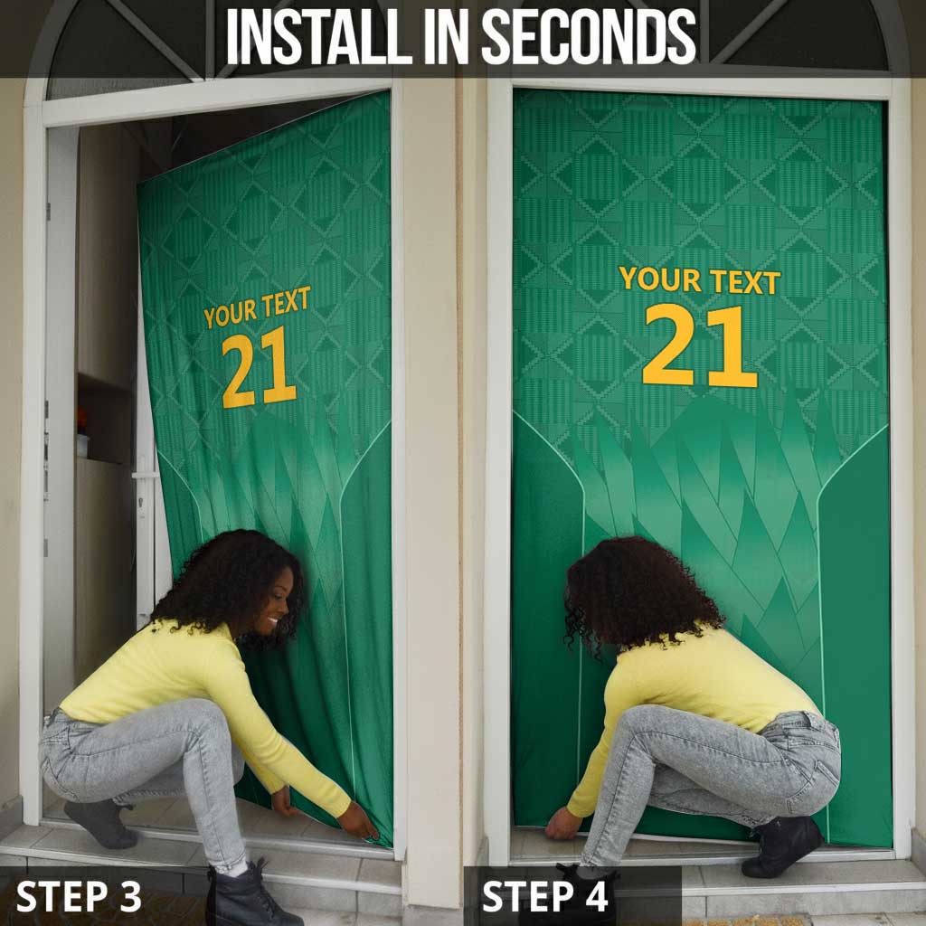 South Africa Cricket Custom Door Cover African King Proteas Green