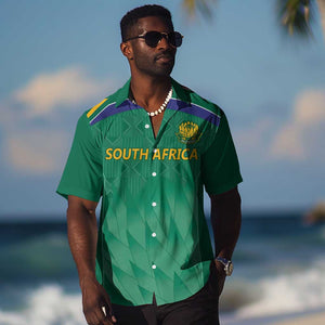 South Africa Cricket Custom Hawaiian Shirt African King Proteas Green