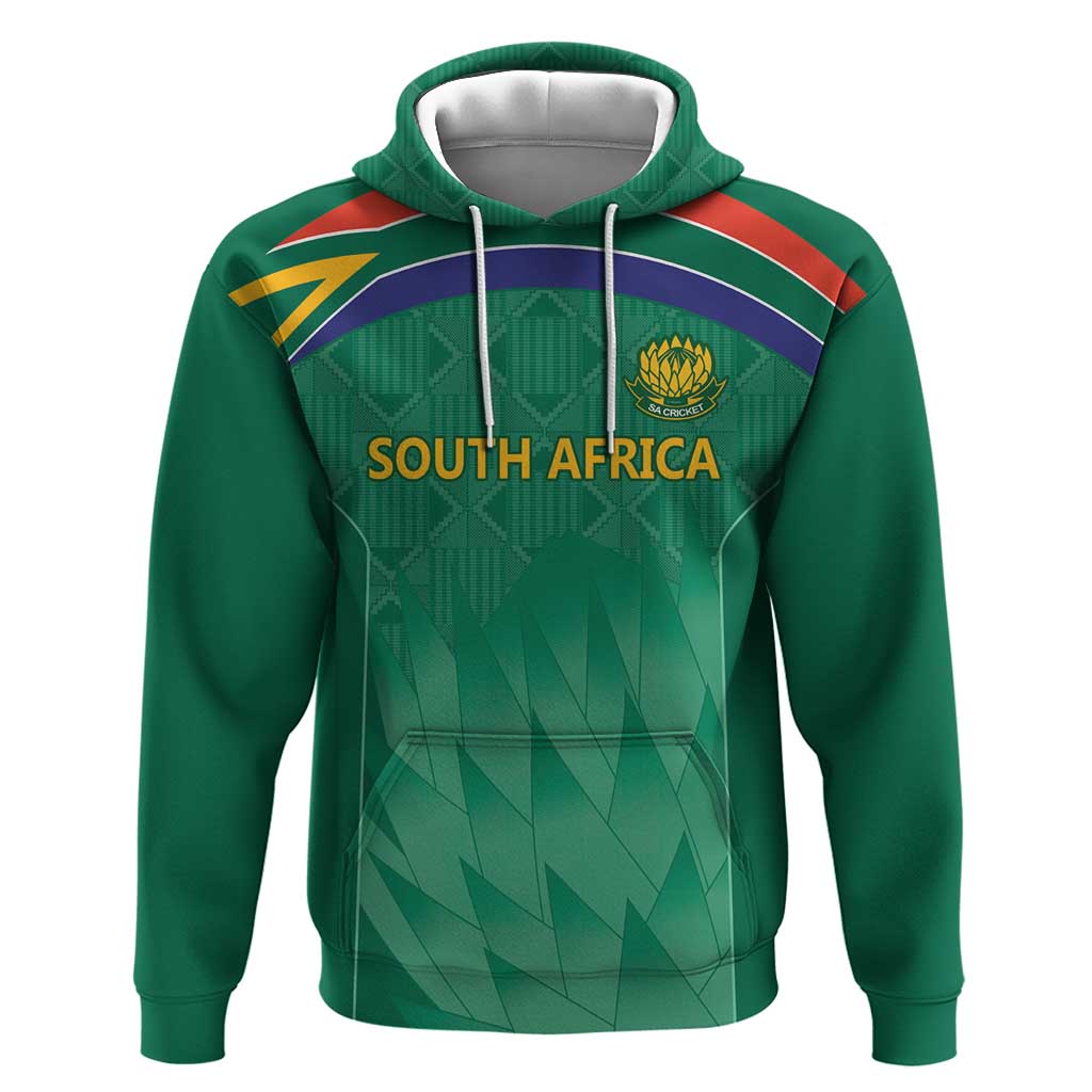 South Africa Cricket Custom Hoodie African King Proteas Green