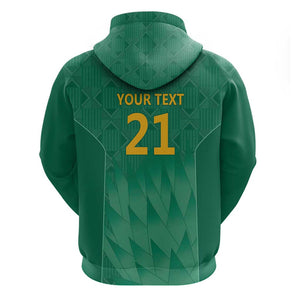 South Africa Cricket Custom Hoodie African King Proteas Green