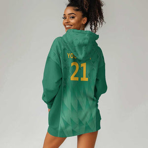 South Africa Cricket Custom Hoodie Dress African King Proteas Green