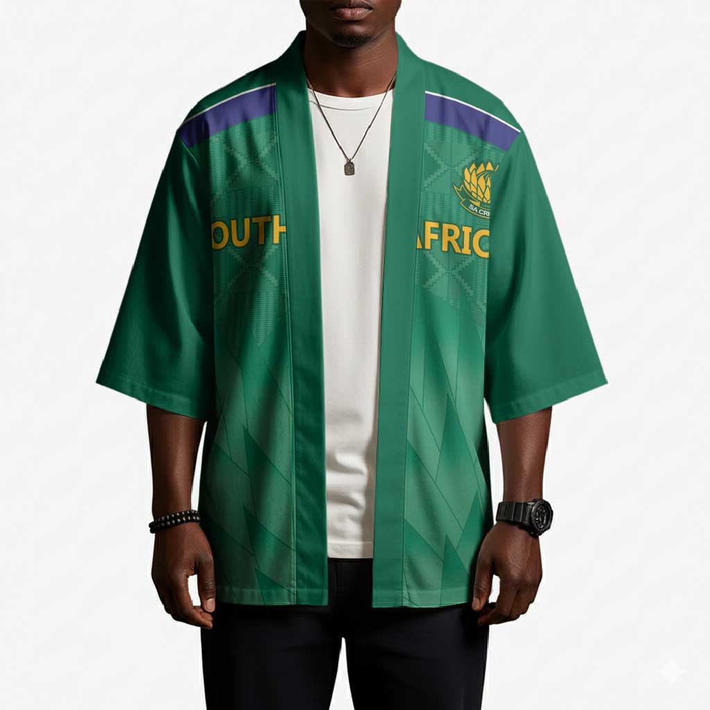 South Africa Cricket Custom Kimono African King Proteas Green
