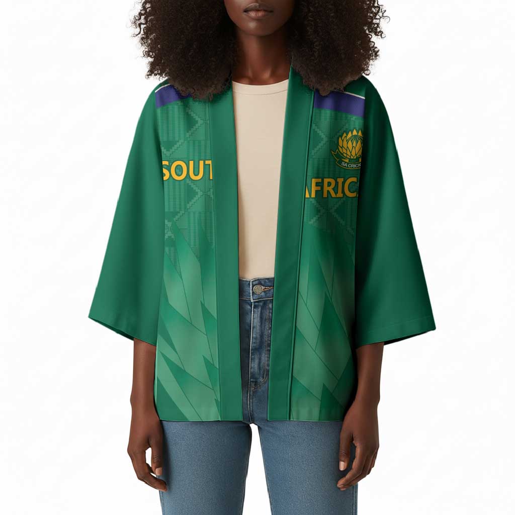 South Africa Cricket Custom Kimono African King Proteas Green