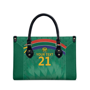 South Africa Cricket Custom Leather Bag African King Proteas Green