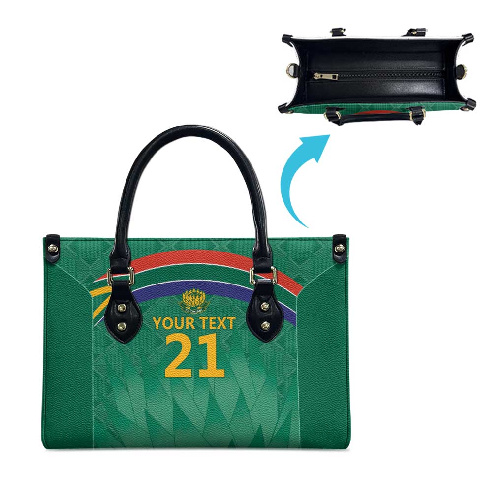 South Africa Cricket Custom Leather Bag African King Proteas Green