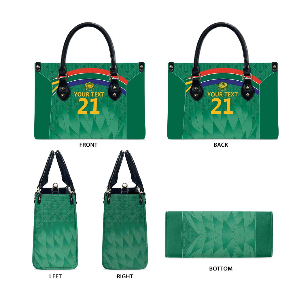 South Africa Cricket Custom Leather Bag African King Proteas Green
