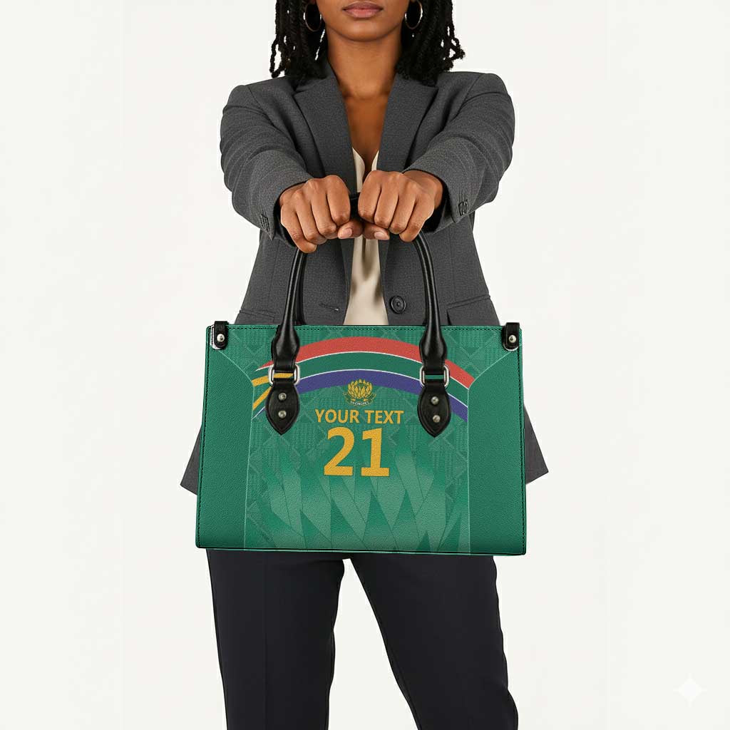 South Africa Cricket Custom Leather Bag African King Proteas Green