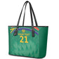 South Africa Cricket Custom Leather Tote Bag African King Proteas Green