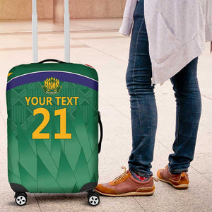 South Africa Cricket Custom Luggage Cover African King Proteas Green