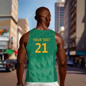 South Africa Cricket Custom Men Tank Top African King Proteas Green