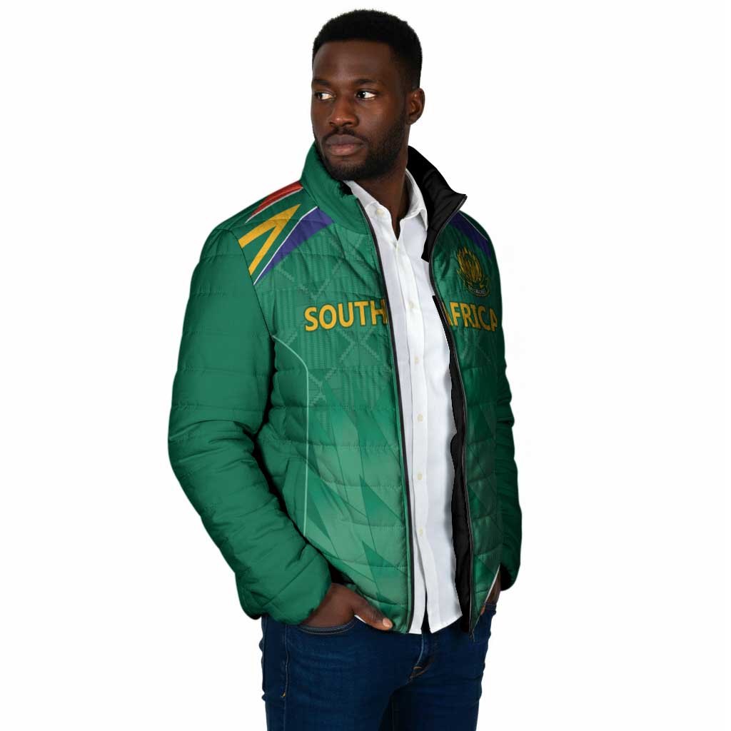 South Africa Cricket Custom Padded Jacket African King Proteas Green