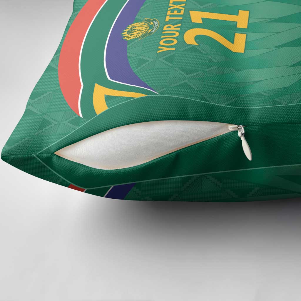 South Africa Cricket Custom Pillow Cover African King Proteas Green
