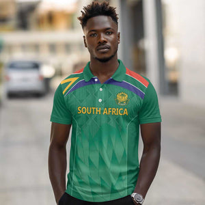 South Africa Cricket Custom Polo Shirt African King Proteas Green