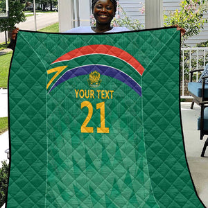 South Africa Cricket Custom Quilt African King Proteas Green