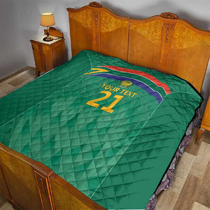 South Africa Cricket Custom Quilt African King Proteas Green