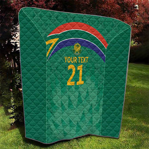 South Africa Cricket Custom Quilt African King Proteas Green