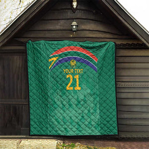 South Africa Cricket Custom Quilt African King Proteas Green