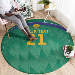 South Africa Cricket Custom Round Carpet African King Proteas Green