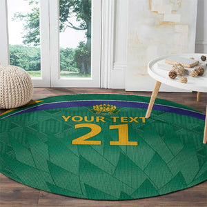 South Africa Cricket Custom Round Carpet African King Proteas Green