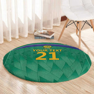 South Africa Cricket Custom Round Carpet African King Proteas Green