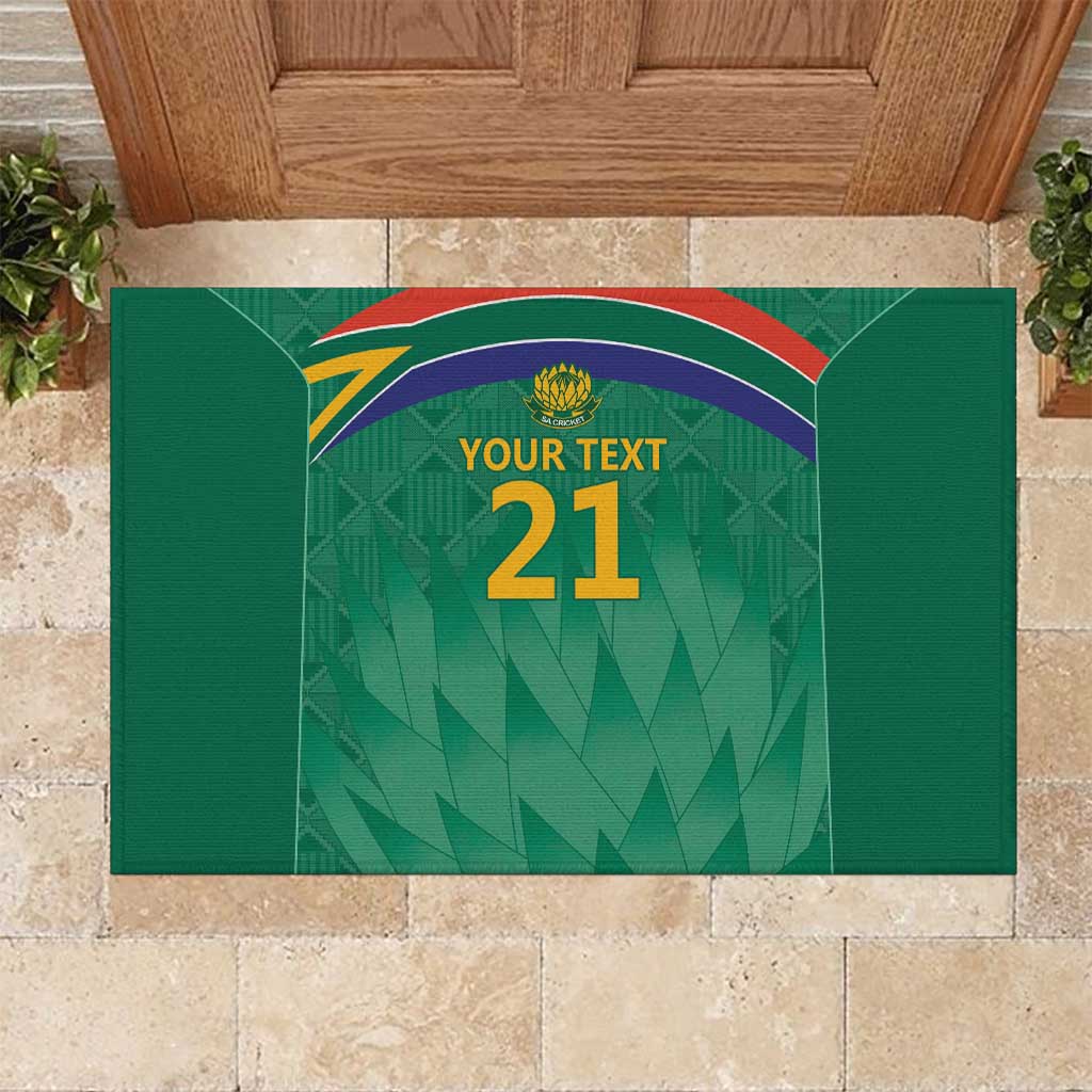 South Africa Cricket Custom Rubber Doormat African King Proteas Green