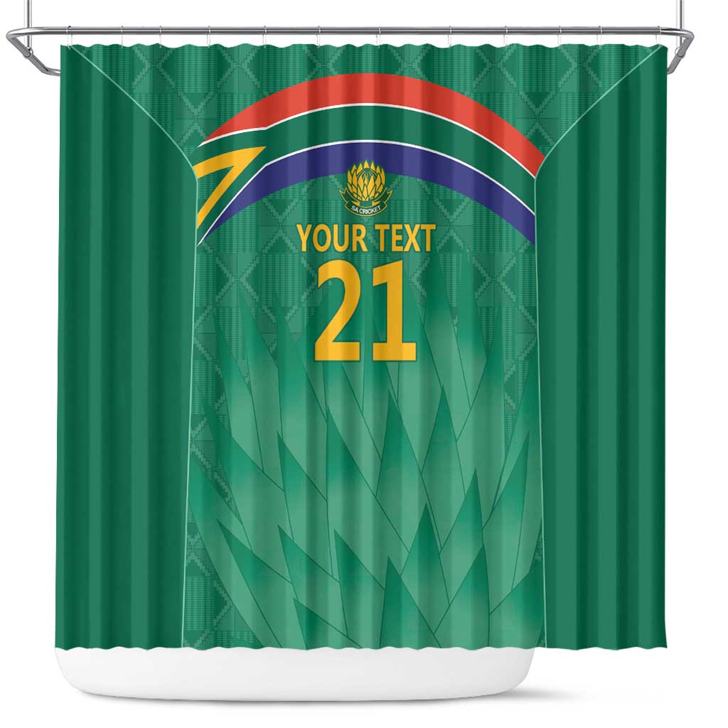 South Africa Cricket Custom Shower Curtain African King Proteas Green